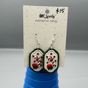 Handcrafted Candy Cane Earrings